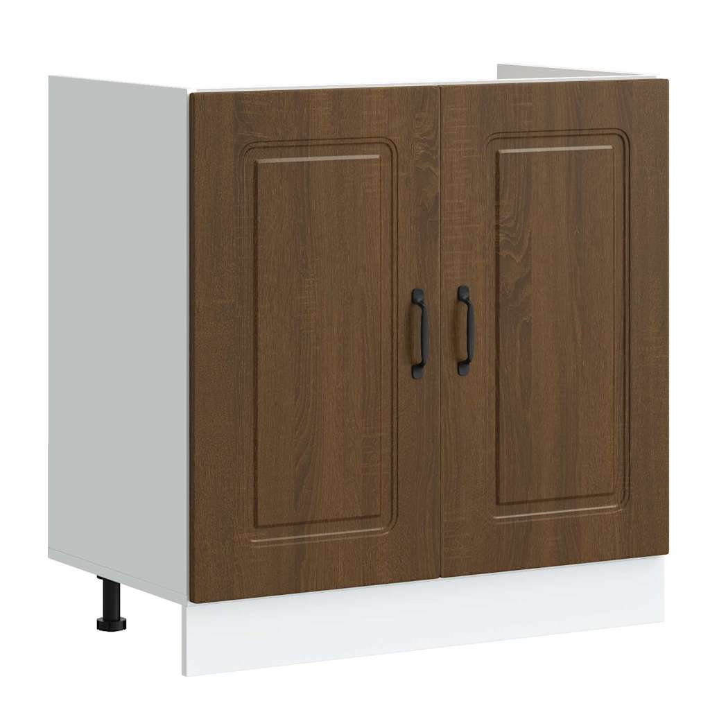 vidaXL Kitchen Cabinet with Storage Kalmar Brown Oak 80 x 46 x 81.5 cm