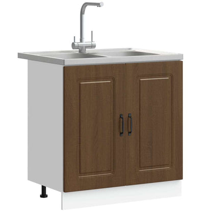 vidaXL Kitchen Cabinet with Storage Kalmar Brown Oak 80 x 46 x 81.5 cm