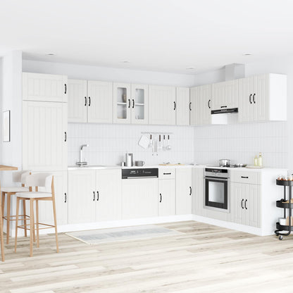 vidaXL Sink Base Cabinet Lucca 2 pcs White Engineered Wood