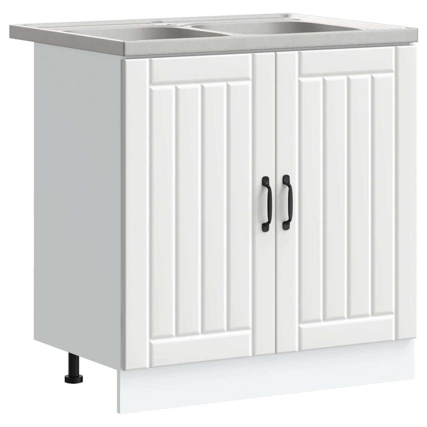 vidaXL Sink Base Cabinet Lucca 2 pcs White Engineered Wood