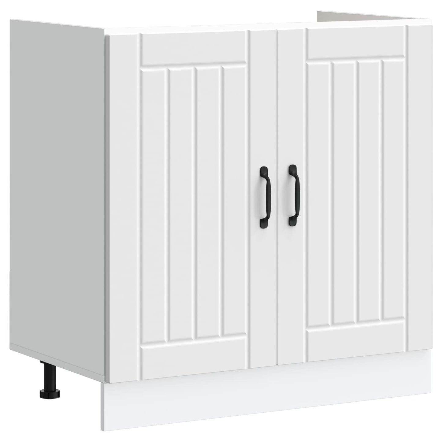 vidaXL Sink Base Cabinet Lucca 2 pcs White Engineered Wood