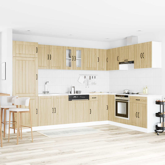 vidaXL Sink Base Cabinet Lucca 2 pcs Sonoma Oak Engineered Wood