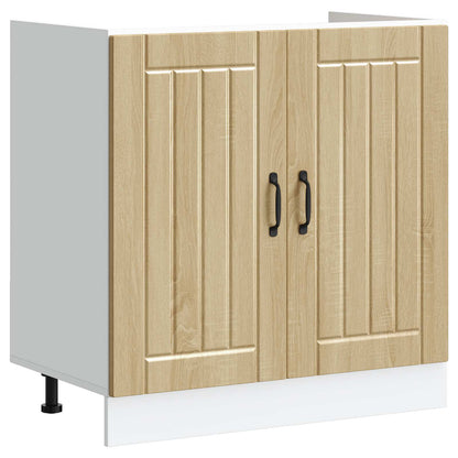 vidaXL Sink Base Cabinet Lucca 2 pcs Sonoma Oak Engineered Wood