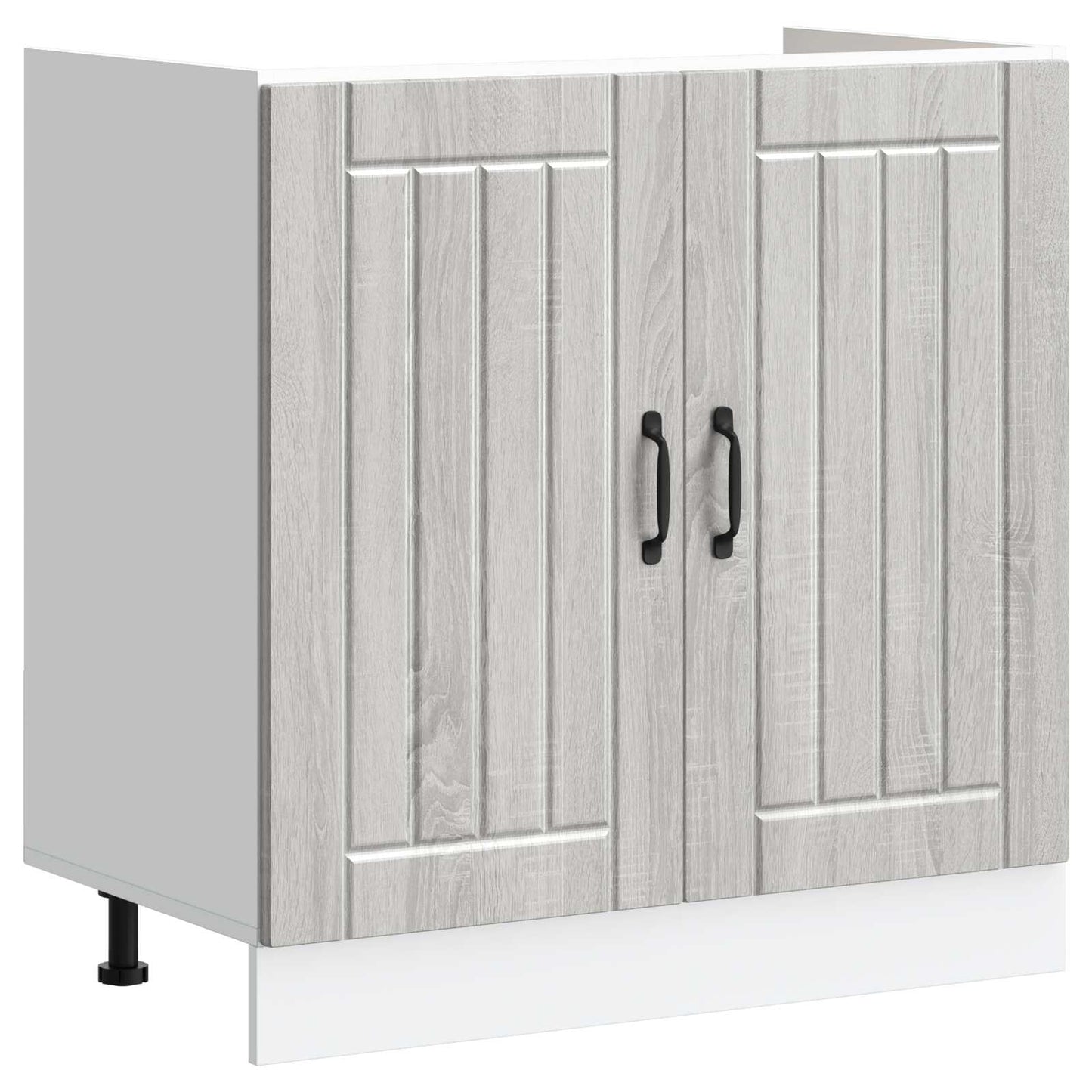 vidaXL Sink Base Cabinet Lucca 2 pcs Grey Sonoma Engineered Wood