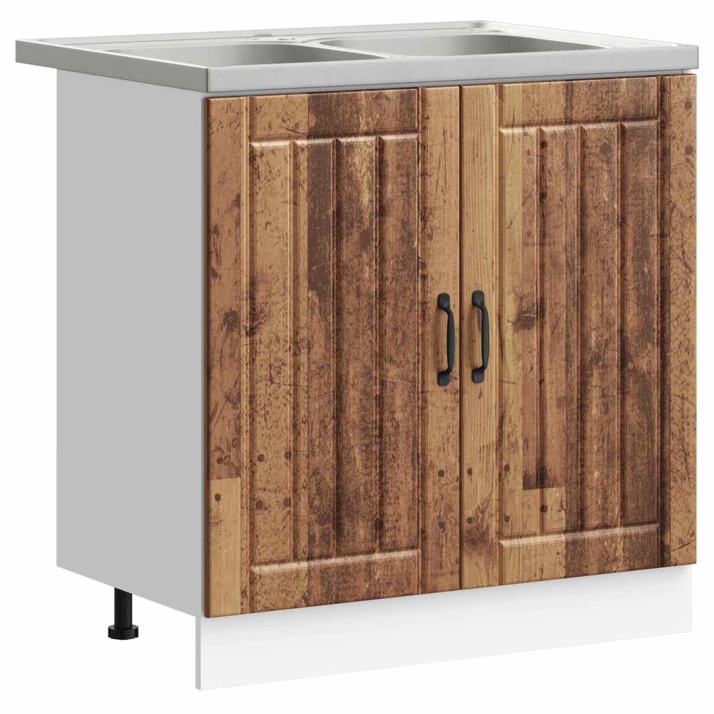 vidaXL Sink Base Cabinet Lucca 2 pcs Old Wood Engineered Wood