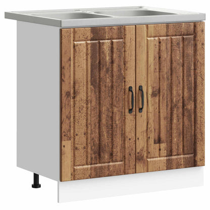 vidaXL Sink Base Cabinet Lucca 2 pcs Old Wood Engineered Wood