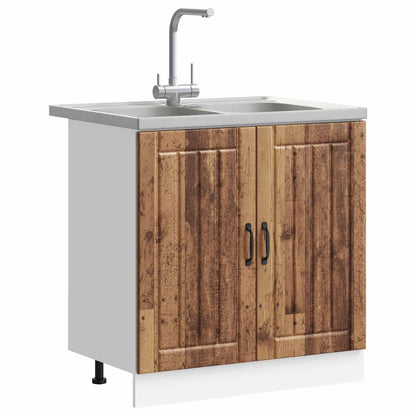 vidaXL Sink Base Cabinet Lucca 2 pcs Old Wood Engineered Wood
