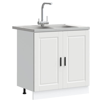 vidaXL Sink Base Cabinet with Door Porto 2 pcs White Engineered wood