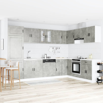 vidaXL Sink Base Cabinet with Storage Porto 2 pcs Grey Engineered wood