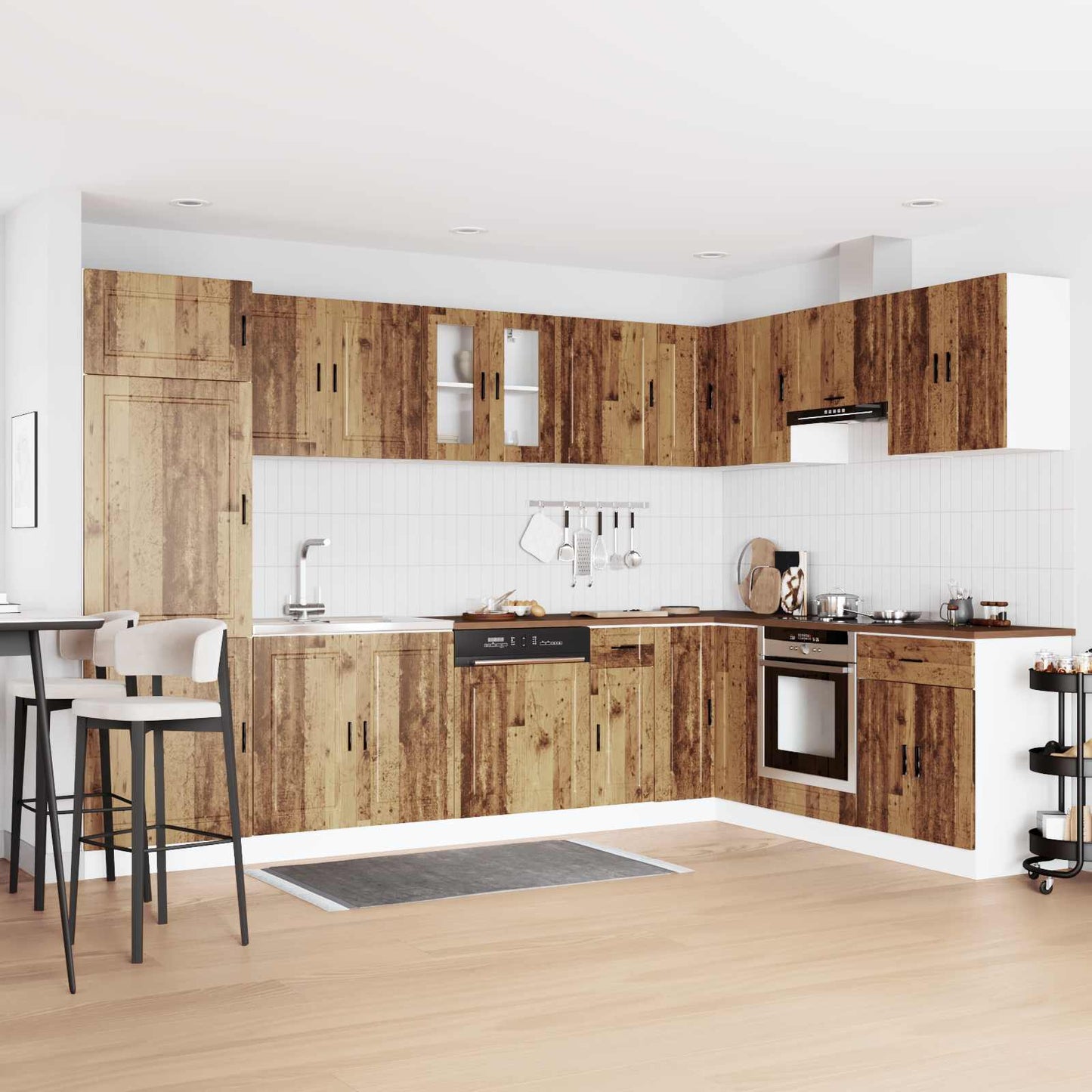 vidaXL Sink Base Cabinet with Door Porto 2 pcs Brown Engineered wood