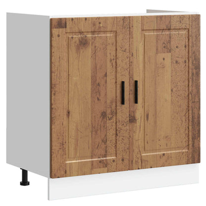 vidaXL Sink Base Cabinet with Door Porto 2 pcs Brown Engineered wood