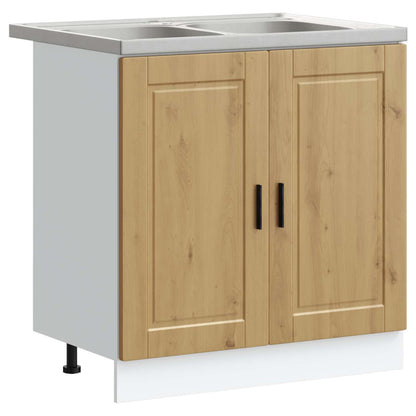 vidaXL Sink Base Cabinet Porto 2 pcs Brown 80 x 46 x 81.5 cm