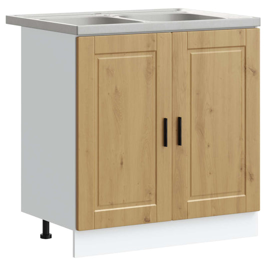vidaXL Sink Base Cabinet Porto 2 pcs Brown 80 x 46 x 81.5 cm