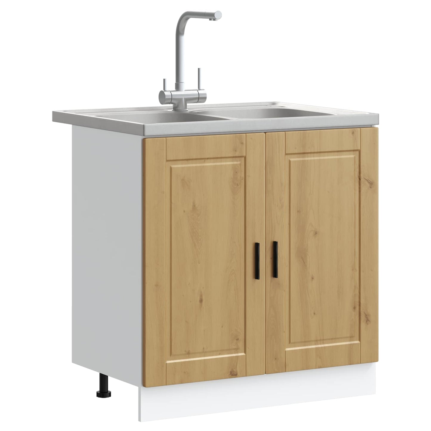 vidaXL Sink Base Cabinet Porto 2 pcs Brown 80 x 46 x 81.5 cm