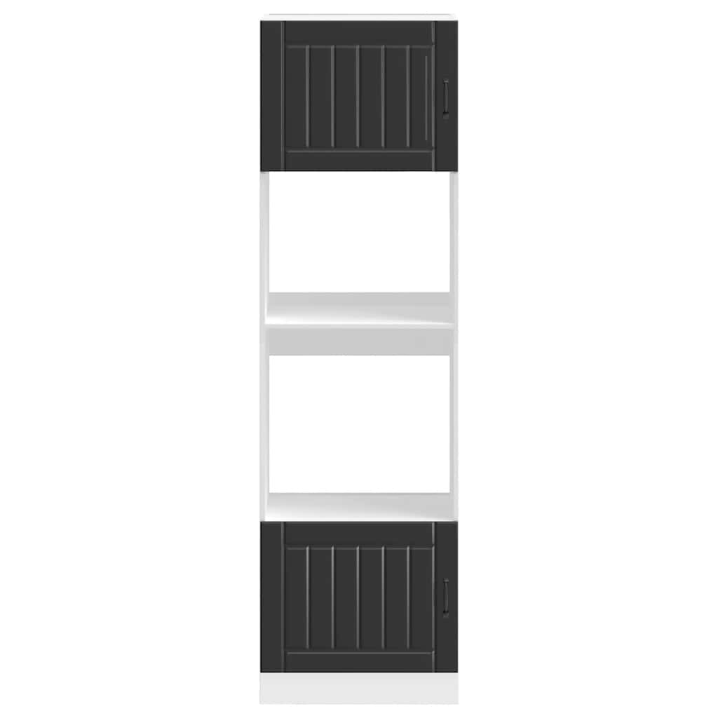 vidaXL Oven Cabinets 2 pcs Lucca Black Engineered Wood