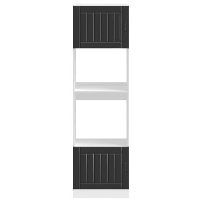 vidaXL Oven Cabinets 2 pcs Lucca Black Engineered Wood