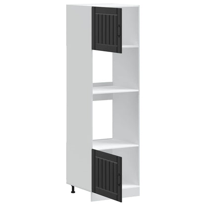 vidaXL Oven Cabinets 2 pcs Lucca Black Engineered Wood