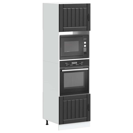vidaXL Oven Cabinets 2 pcs "Lucca" Black Engineered Wood