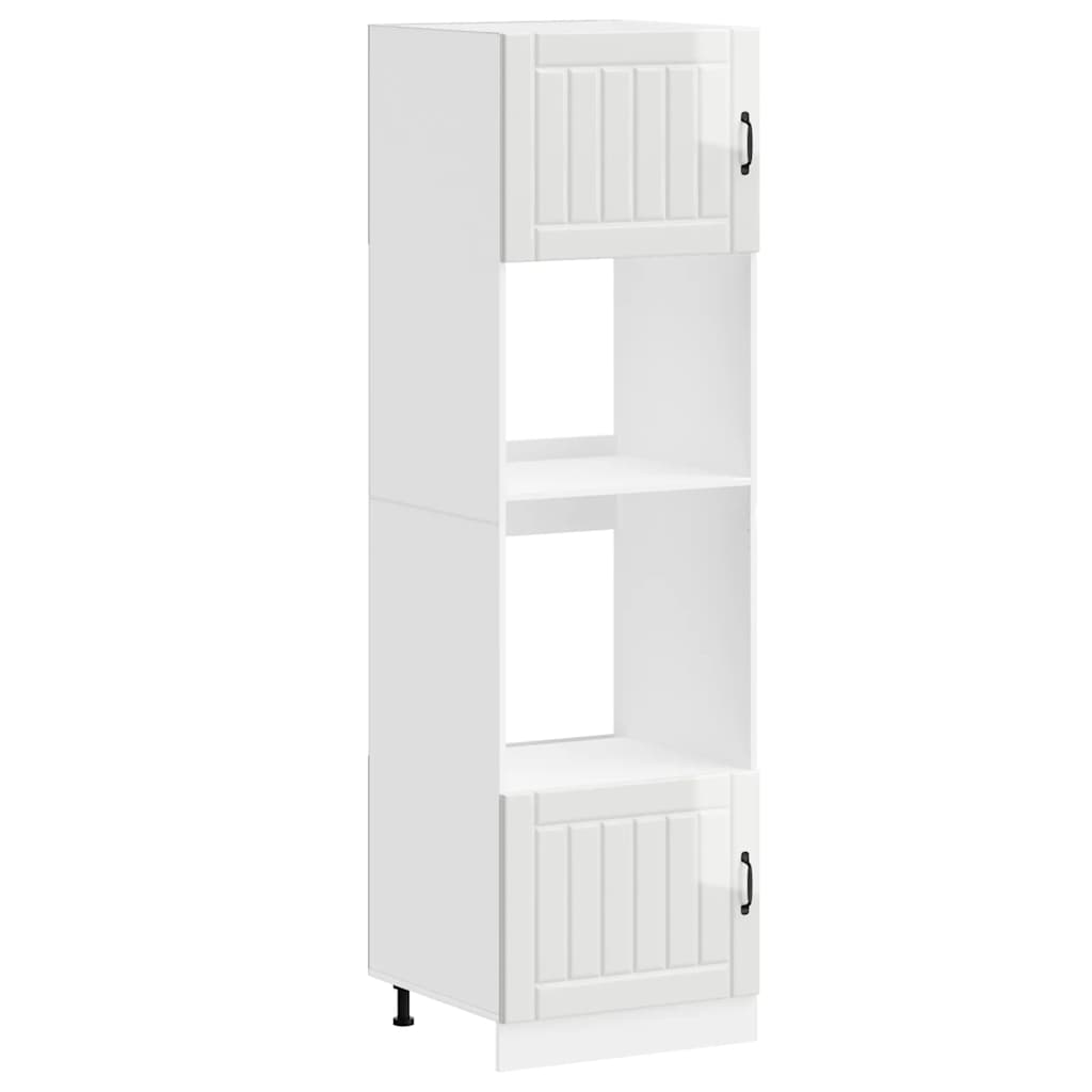 vidaXL Oven Cabinets 2 pcs Lucca Gloss White Engineered Wood