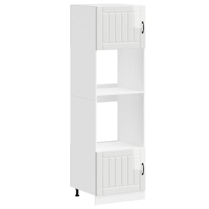 vidaXL Oven Cabinets 2 pcs Lucca Gloss White Engineered Wood