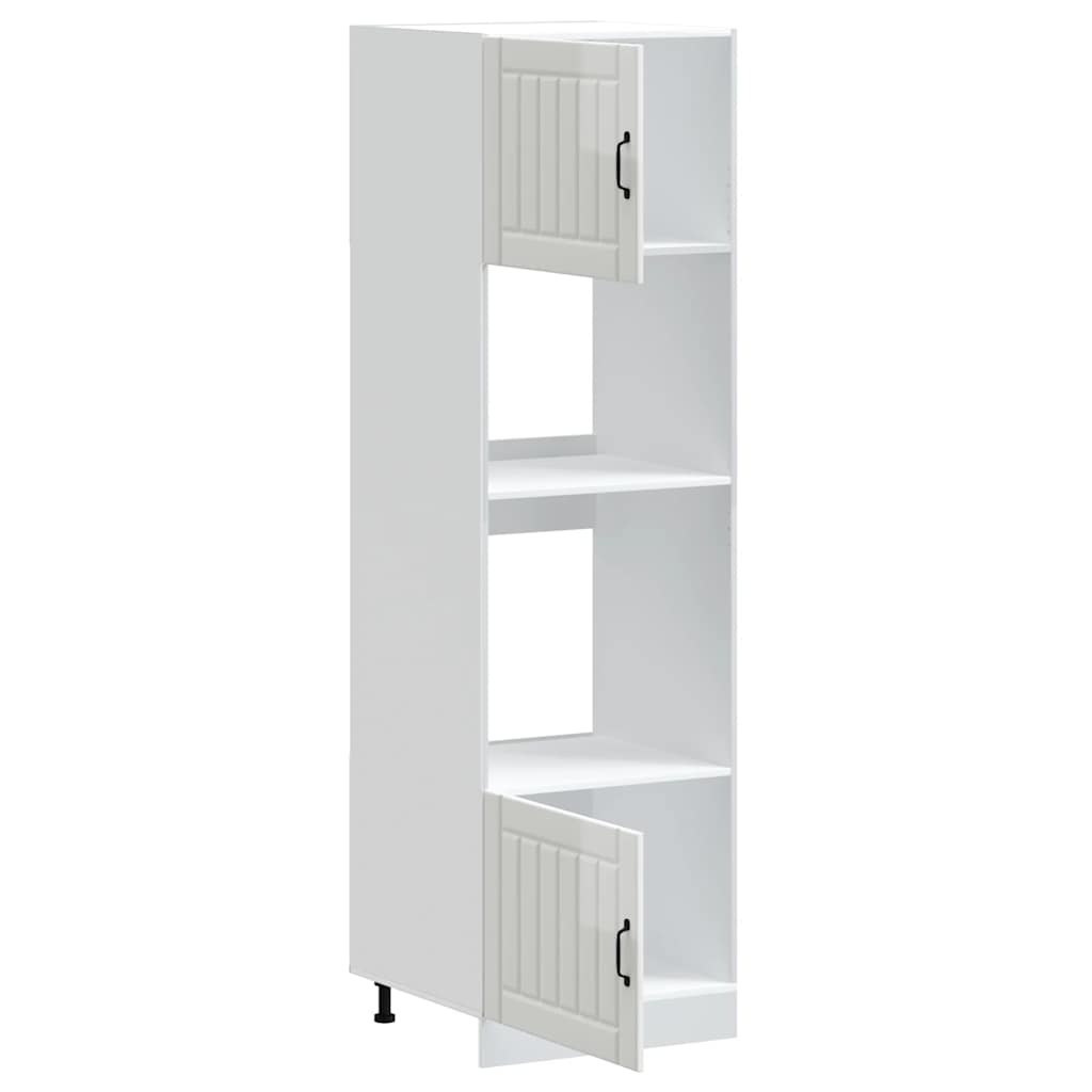 vidaXL Oven Cabinets 2 pcs Lucca Gloss White Engineered Wood