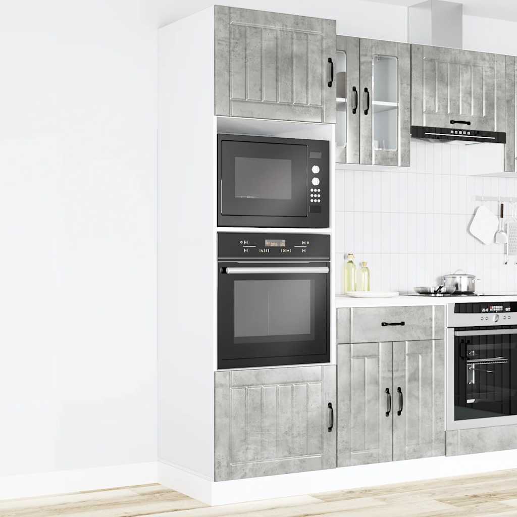 vidaXL Oven Cabinets 2 pcs Lucca Concrete Grey Engineered Wood