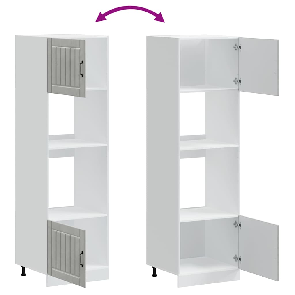 vidaXL Oven Cabinets 2 pcs Lucca Concrete Grey Engineered Wood