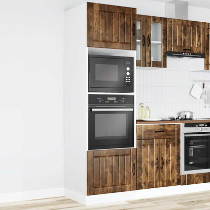 vidaXL Oven Cabinets 2 pcs Lucca Smoked Oak Engineered Wood