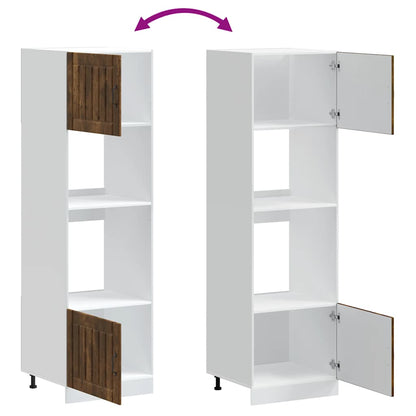 vidaXL Oven Cabinets 2 pcs Lucca Smoked Oak Engineered Wood