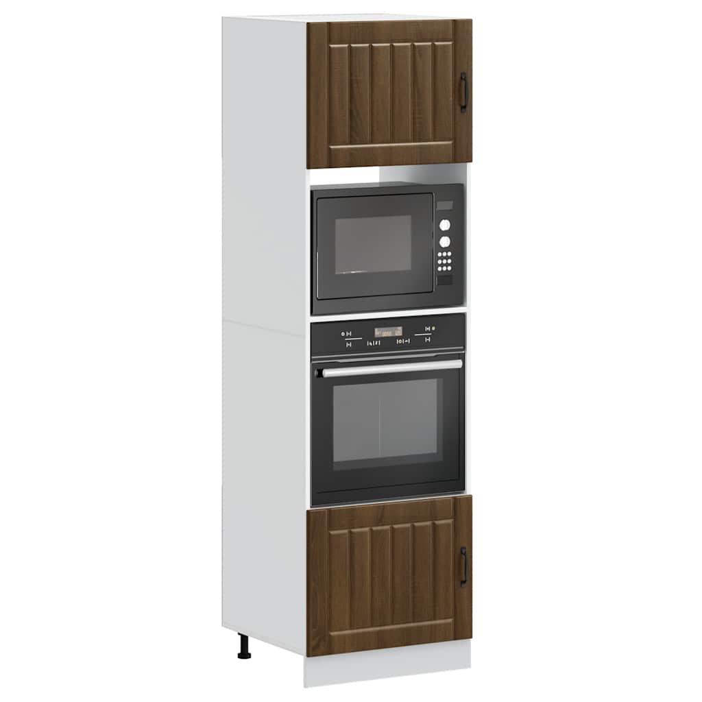 vidaXL Oven Cabinets 2 pcs Lucca Brown Oak Engineered Wood
