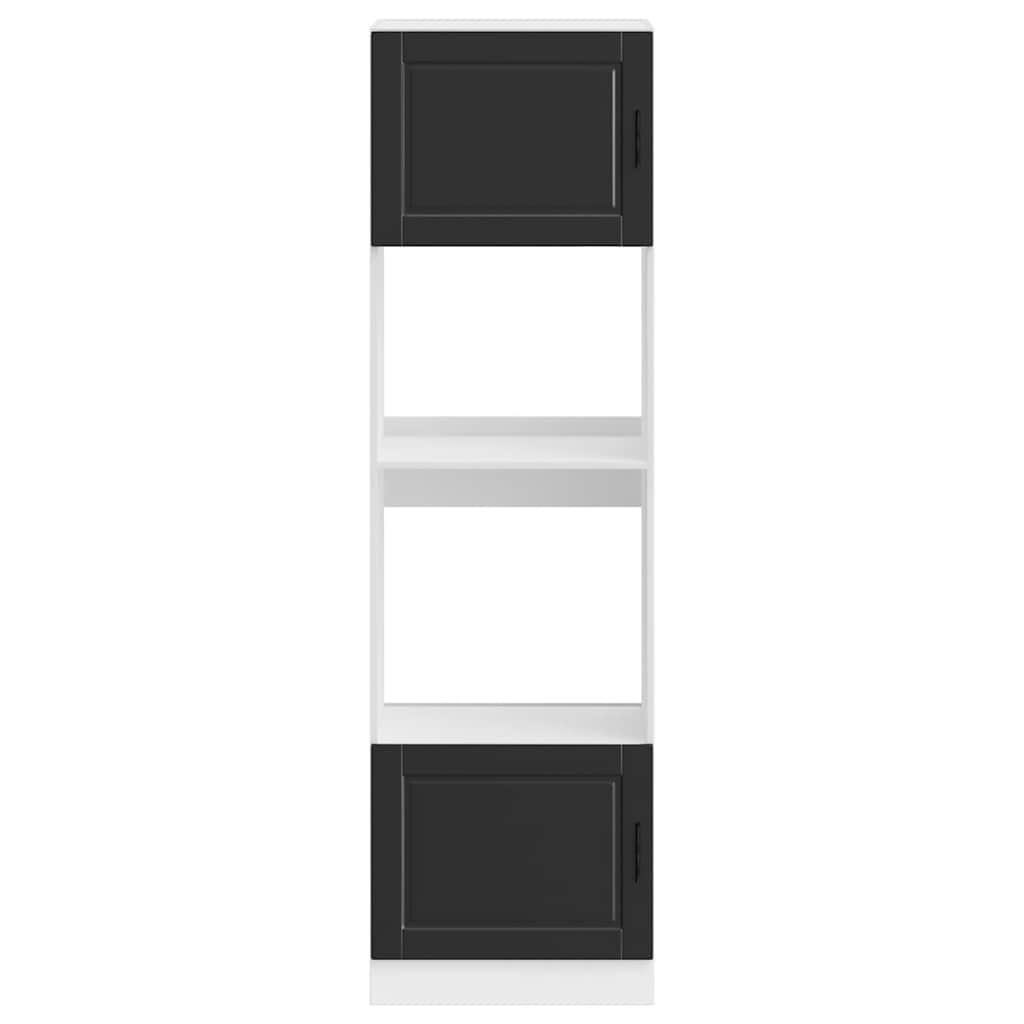 vidaXL Oven Cabinets 2 pcs Porto Black Engineered Wood