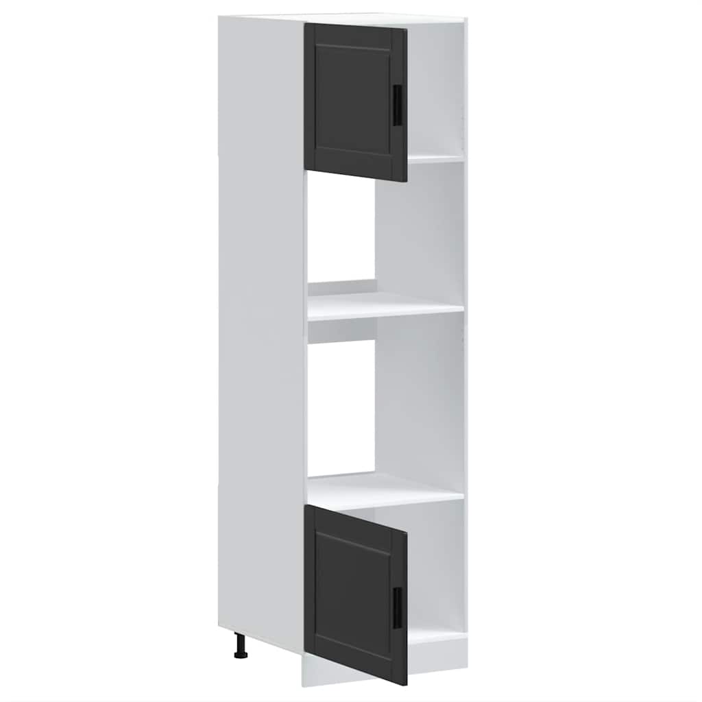 vidaXL Oven Cabinets 2 pcs Porto Black Engineered Wood