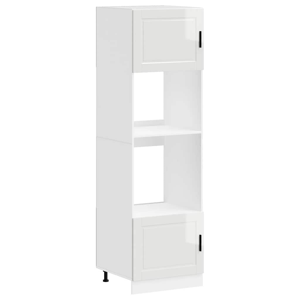 vidaXL Oven Cabinets 2 pcs Porto Gloss White Engineered Wood