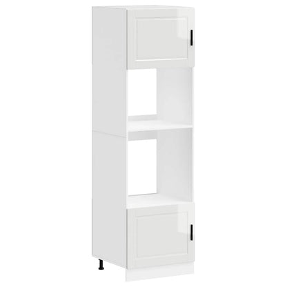 vidaXL Oven Cabinets 2 pcs Porto Gloss White Engineered Wood