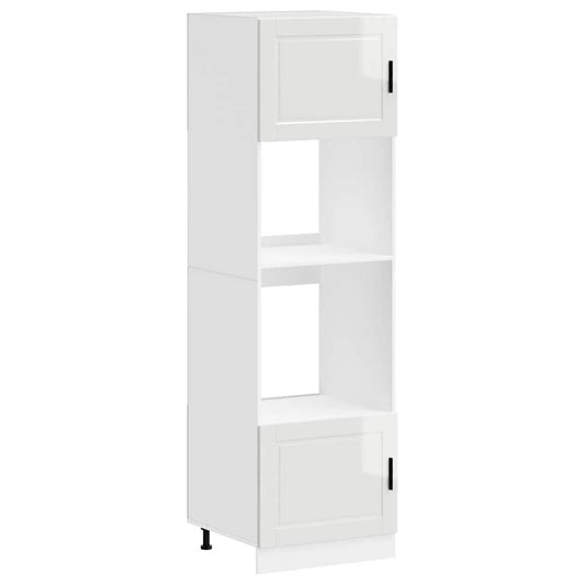 vidaXL Oven Cabinets 2 pcs Porto Gloss White Engineered Wood