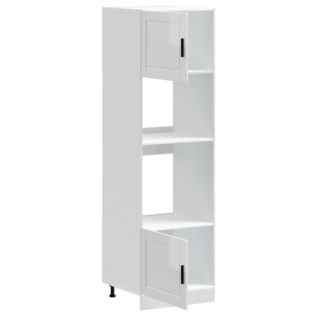 vidaXL Oven Cabinets 2 pcs Porto Gloss White Engineered Wood