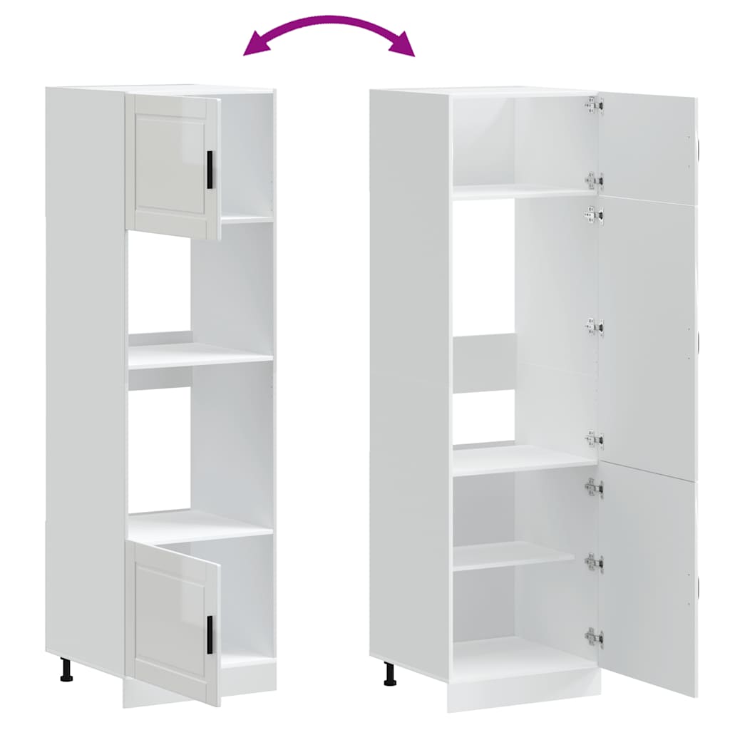 vidaXL Oven Cabinets 2 pcs Porto Gloss White Engineered Wood
