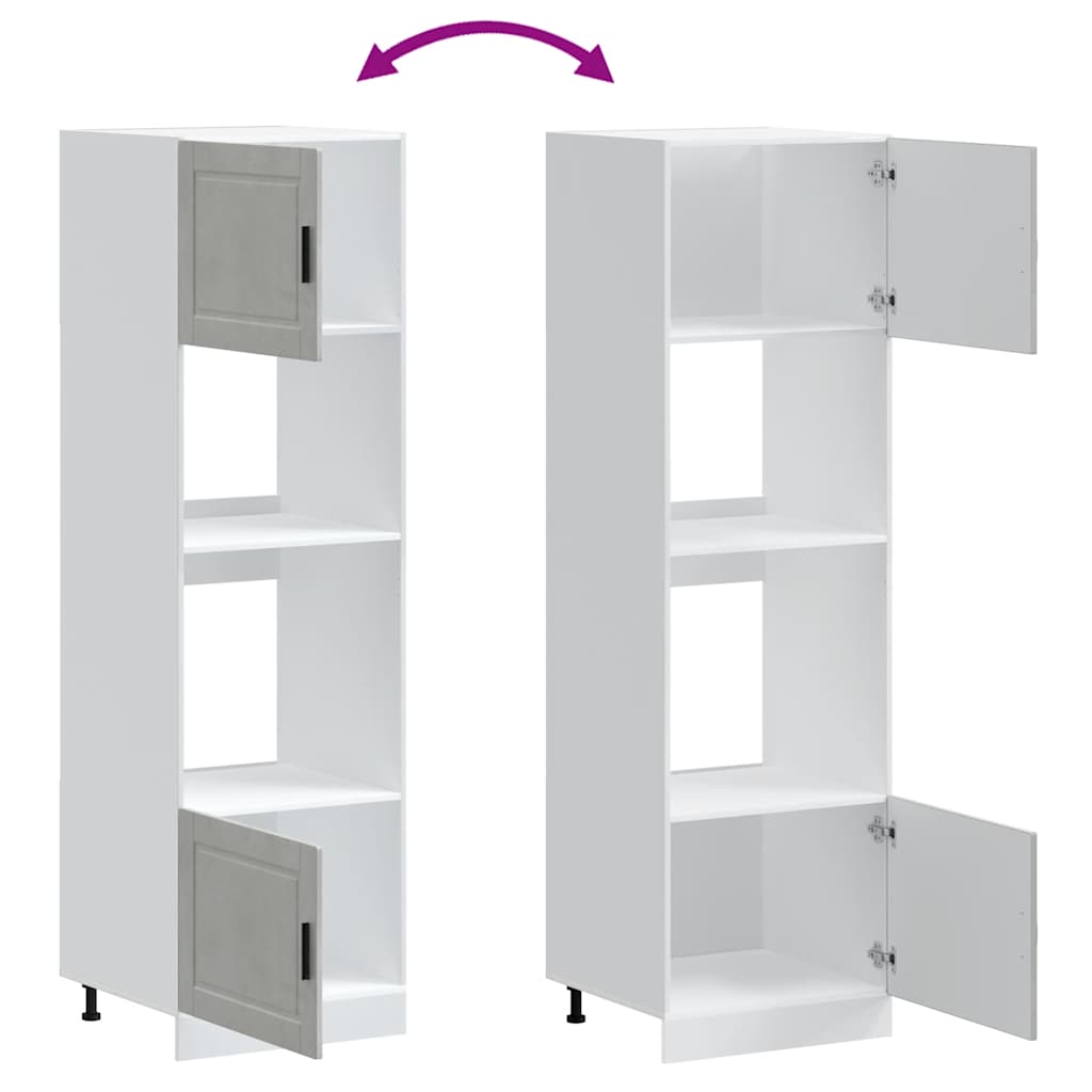 vidaXL Oven Cabinets 2 pcs Porto Concrete Grey Engineered Wood