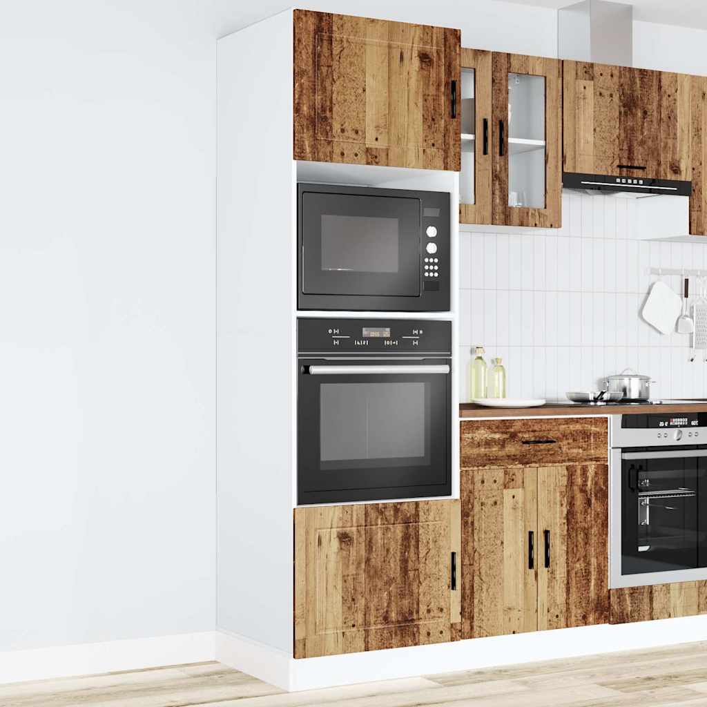 vidaXL Oven Cabinets 2 pcs Porto Old Wood Engineered Wood