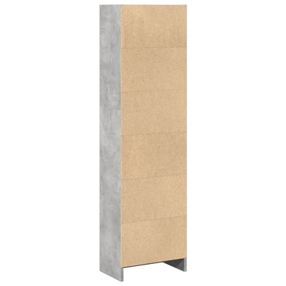 vidaXL Bookcase Concrete Grey 40x24x143 cm Engineered Wood