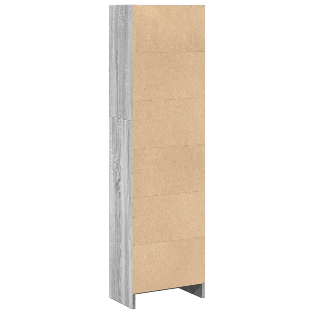 vidaXL Bookcase Grey Sonoma 40x24x143 cm Engineered Wood