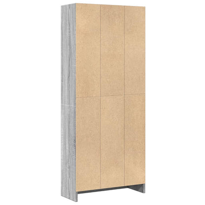 vidaXL Bookcase Grey Sonoma 60x24x143 cm Engineered Wood