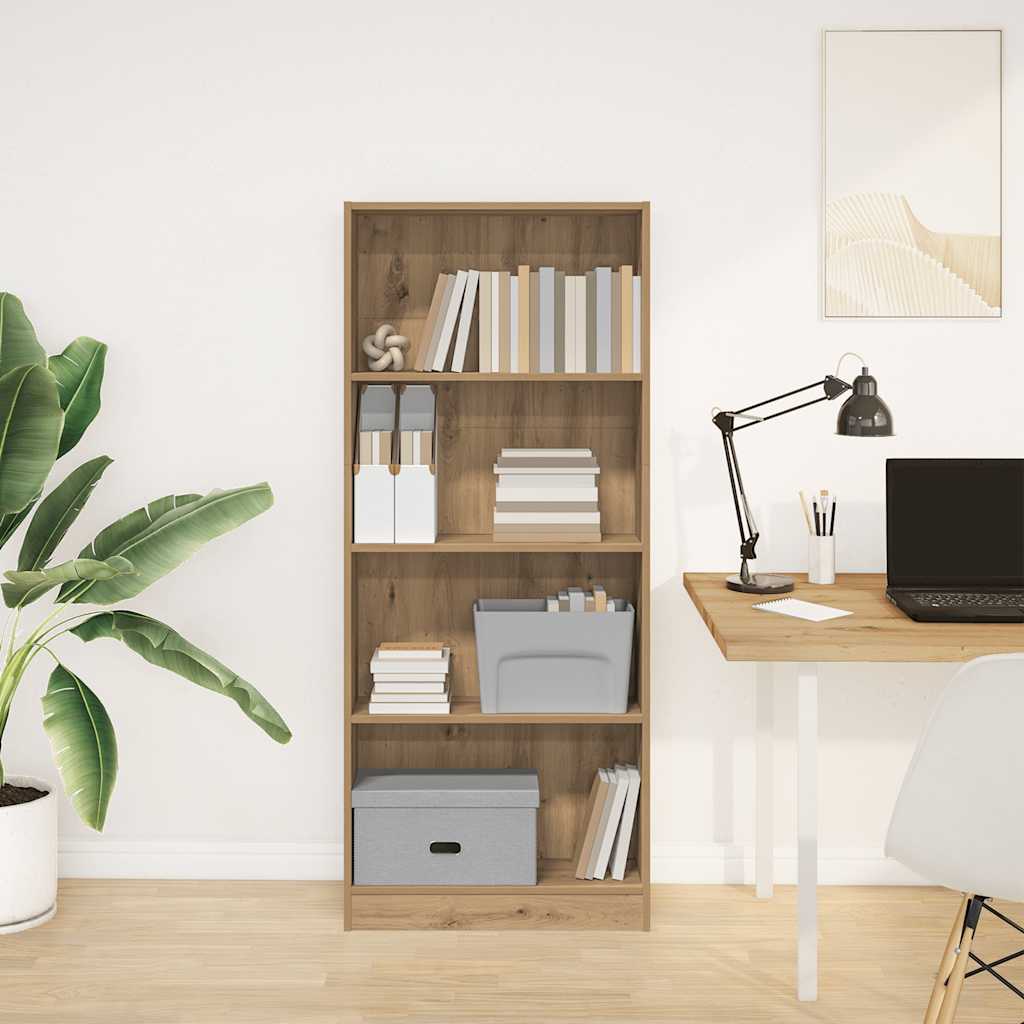 vidaXL Bookcase Artisian Oak 60x24x143 cm Engineered Wood