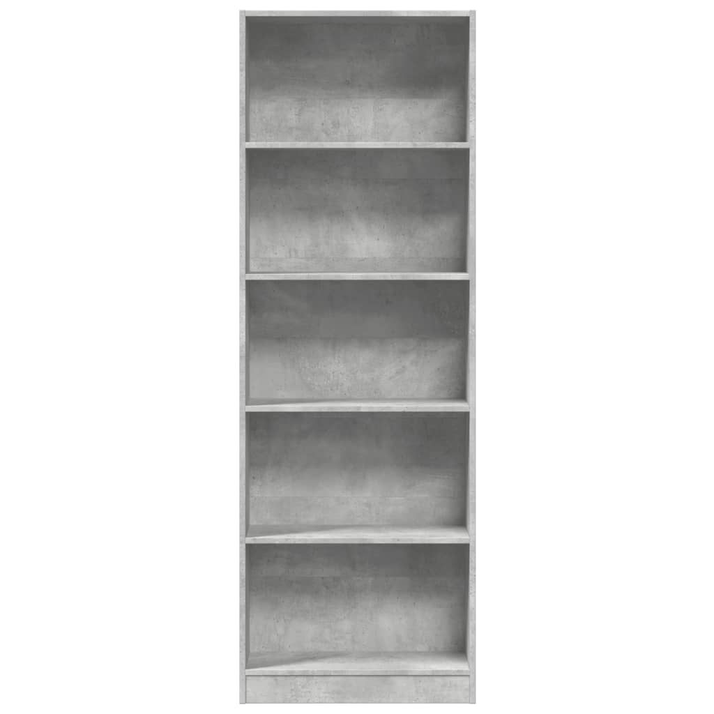 vidaXL Bookcase Concrete Grey 60x24x176 cm Engineered Wood