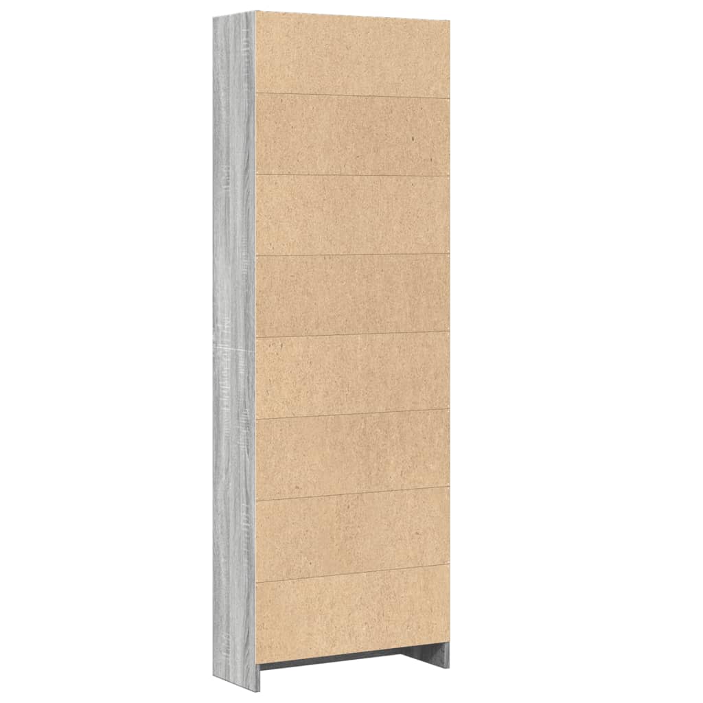 vidaXL Bookcase Grey Sonoma 60x24x176 cm Engineered Wood