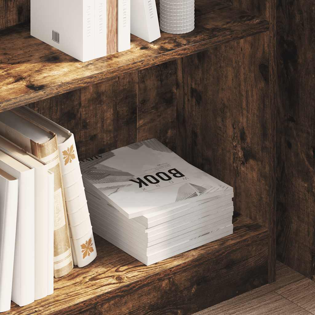 vidaXL Bookcase Smoked Oak 80x24x76 cm Engineered Wood