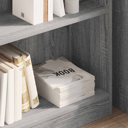 vidaXL Bookcase Grey Sonoma 80x24x76 cm Engineered Wood