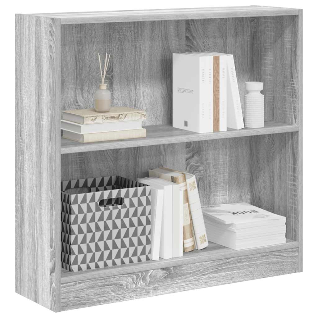 vidaXL Bookcase Grey Sonoma 80x24x76 cm Engineered Wood