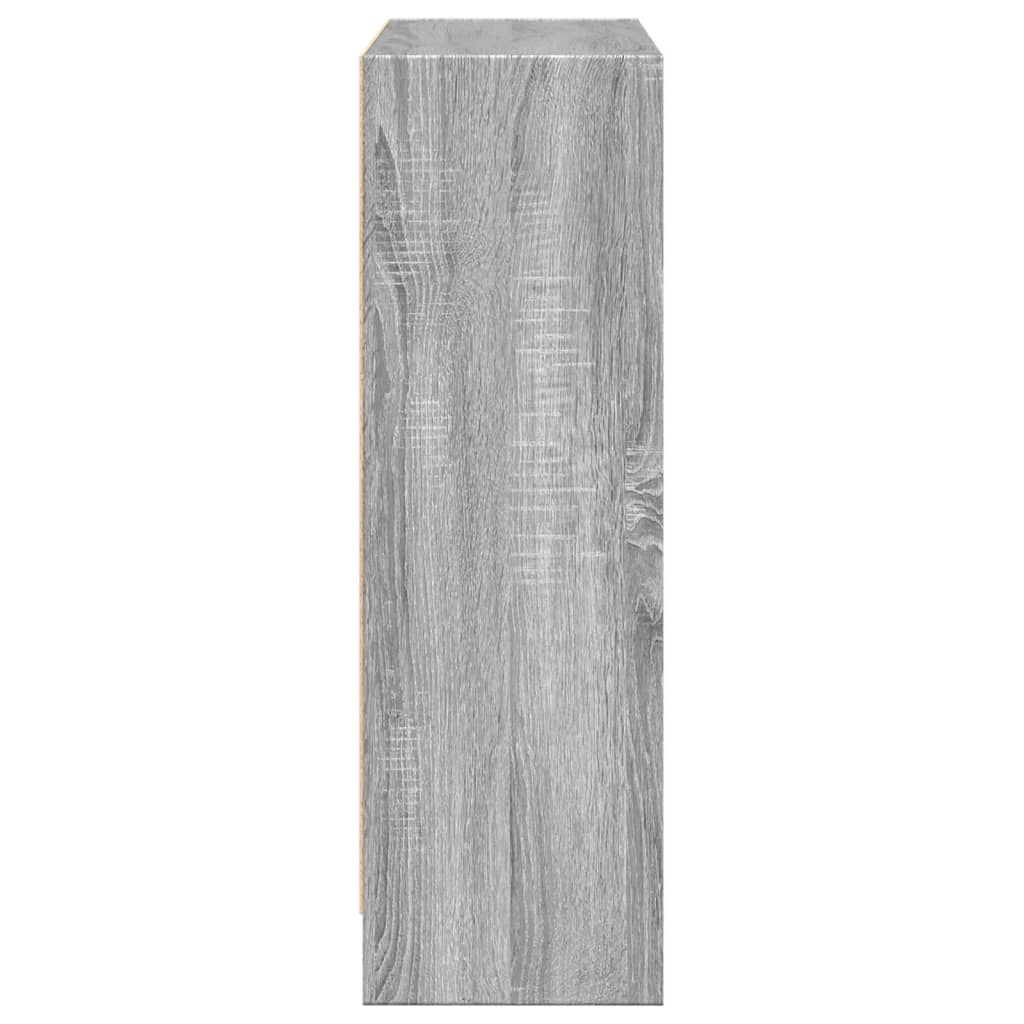 vidaXL Bookcase Grey Sonoma 80x24x76 cm Engineered Wood
