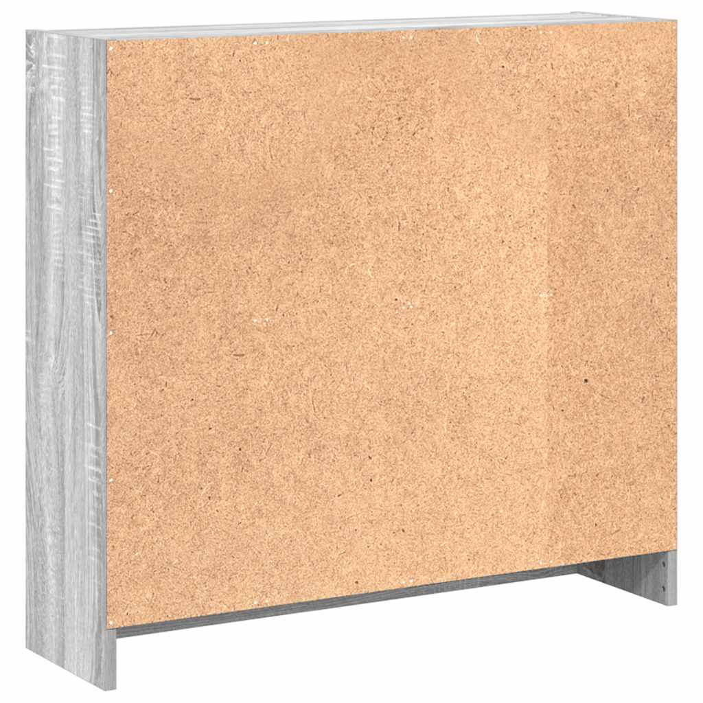 vidaXL Bookcase Grey Sonoma 80x24x76 cm Engineered Wood